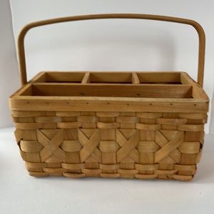 Woven Wood Utensil Caddy